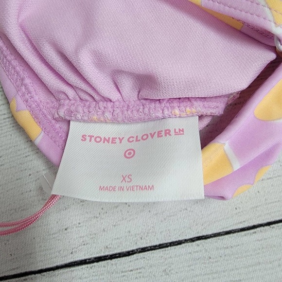 Stoney Clover Lane x Target Flutter Strap Heart Print Bralette Bikini Top XS - Picture 5 of 8